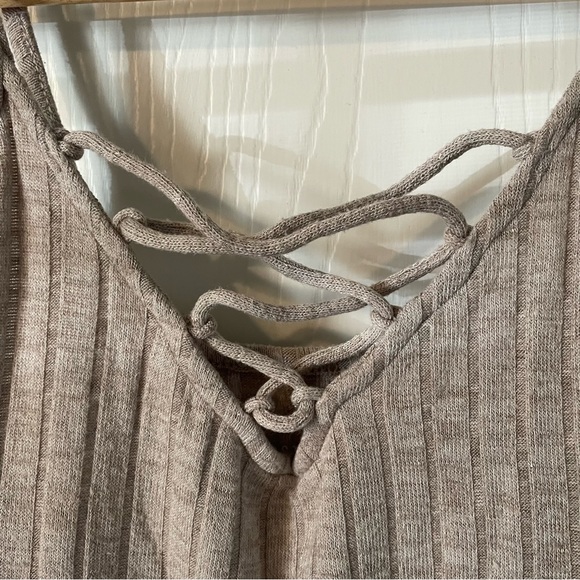 American Eagle Outfitters AEO First Essentials Tan Ribbed Tank Top - Picture 2 of 5